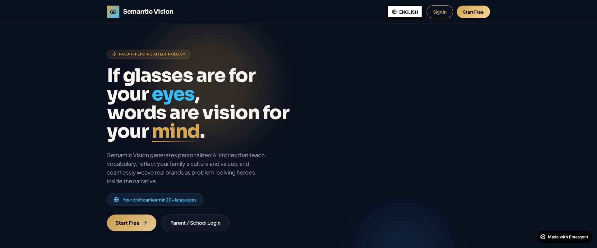Semantic Vision · Public Landing Page