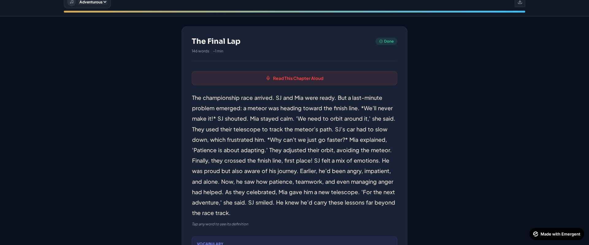 Semantic Vision · Narrative Reader